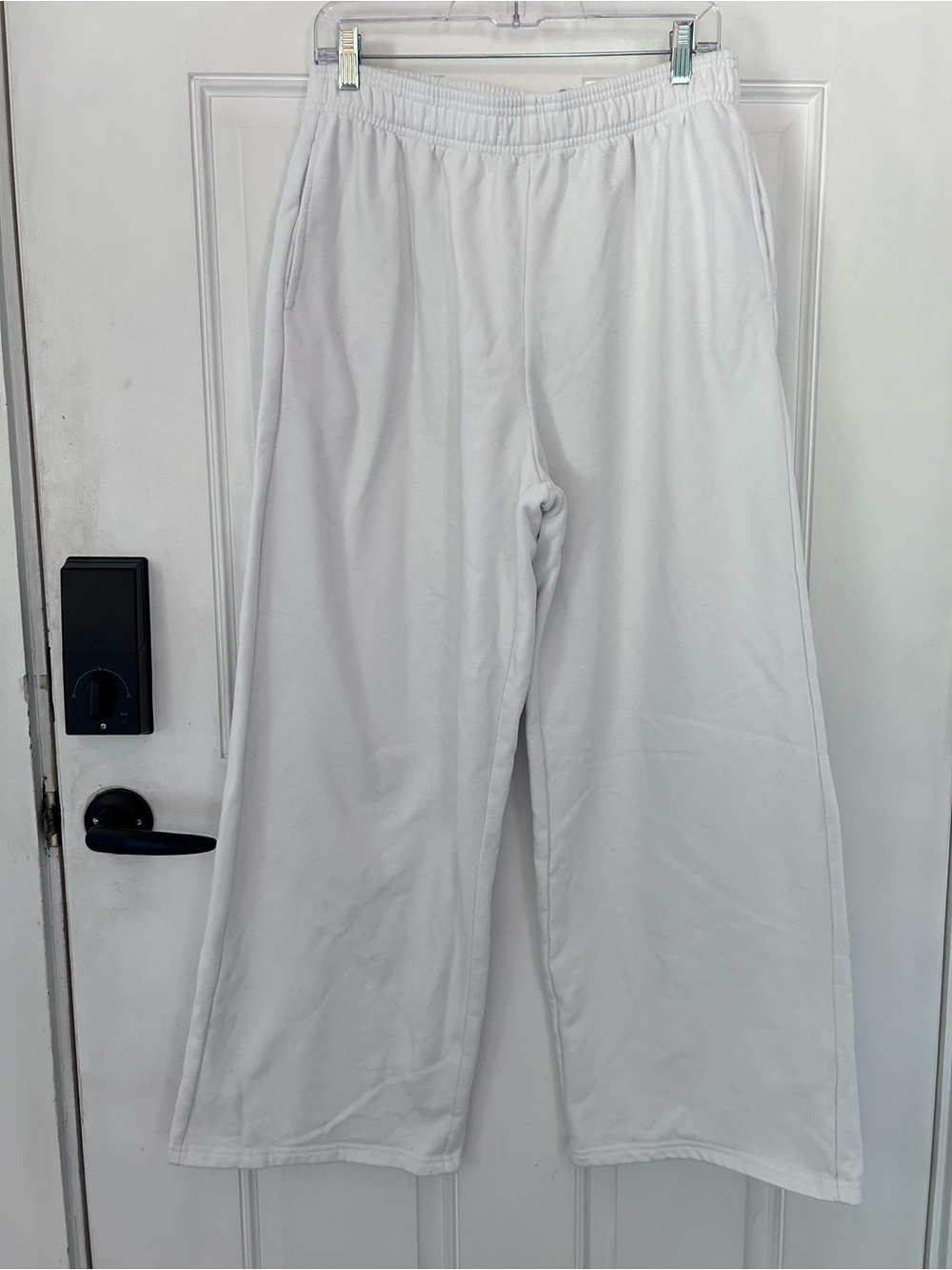Men's White Elastic-Waist Casual Pants